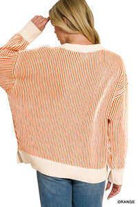Two Tone Crewneck Sweater- 5 Colors!