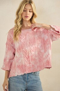 Dream Daze Knit Sweater Rose Pink