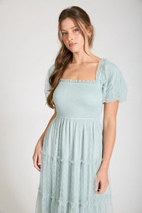 Polka Dot Tulle Dress in Sage