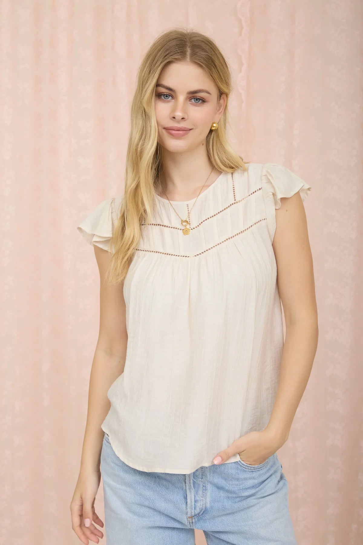 Front Ladder Line Lace Top - 2 Colors!