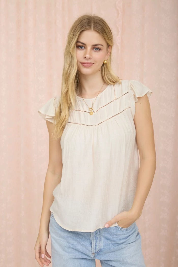 Front Ladder Line Lace Top - 2 Colors!