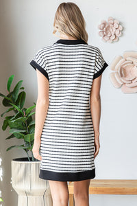 Zip Up Stripe Dress in SS - 2 Colors!