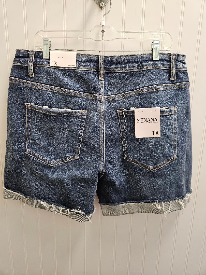 Curvy Distressed Cuffed Raw Hem Shorts Dark