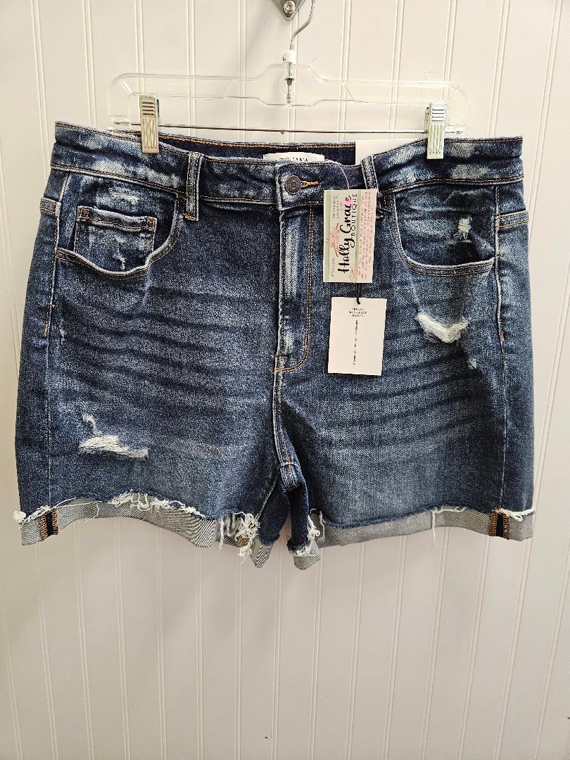 Curvy Distressed Cuffed Raw Hem Shorts Dark