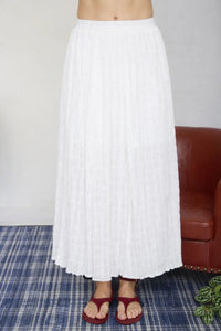 Elastic Waist Skirt in White