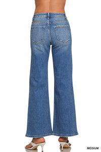 Medium Wash Wide Leg Denim Pants
