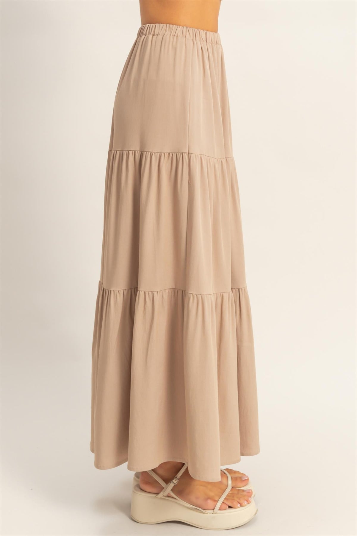 Elastic Waist 3 Tier Skirt- 3 Colors!