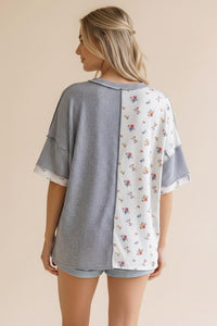 Round Neck Two Tone Top- 2 Colors!