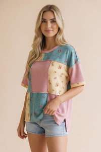 Round Neck Two Tone Top- 2 Colors!