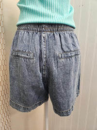 Elastic Waist Chambray Shorts