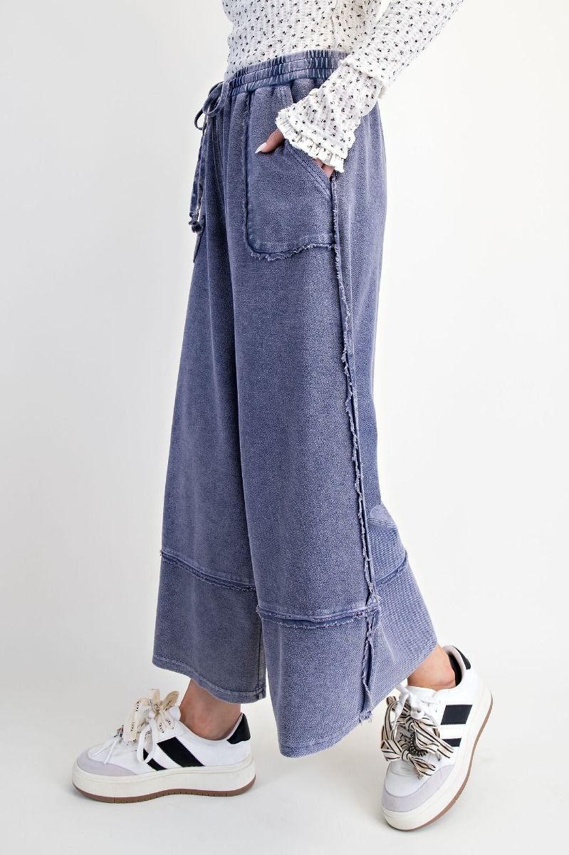 Mineral Washed Wide Leg Pant - 4 Colors!