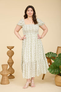 Wavy Floral Pattern Dress - 2 Colors!