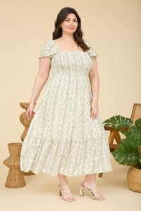 Wavy Floral Pattern Dress - 2 Colors!