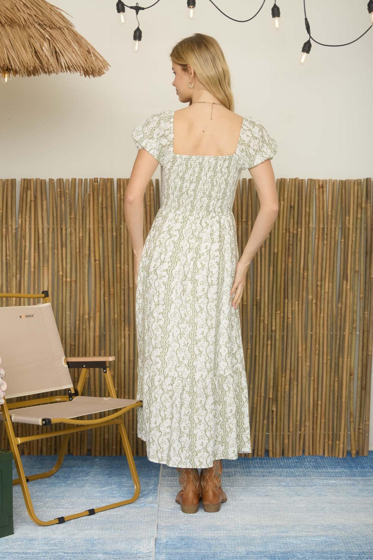 Wavy Floral Pattern Dress - 2 Colors!