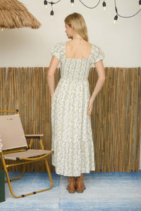 Wavy Floral Pattern Dress - 2 Colors!