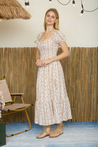 Wavy Floral Pattern Dress - 2 Colors!