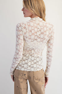 Popcorn Lace Shirt in Cream