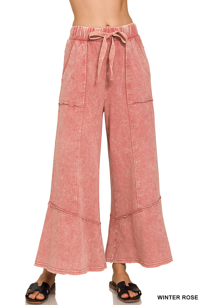 Flare Hem Pants With Pockets- 4 Colors!