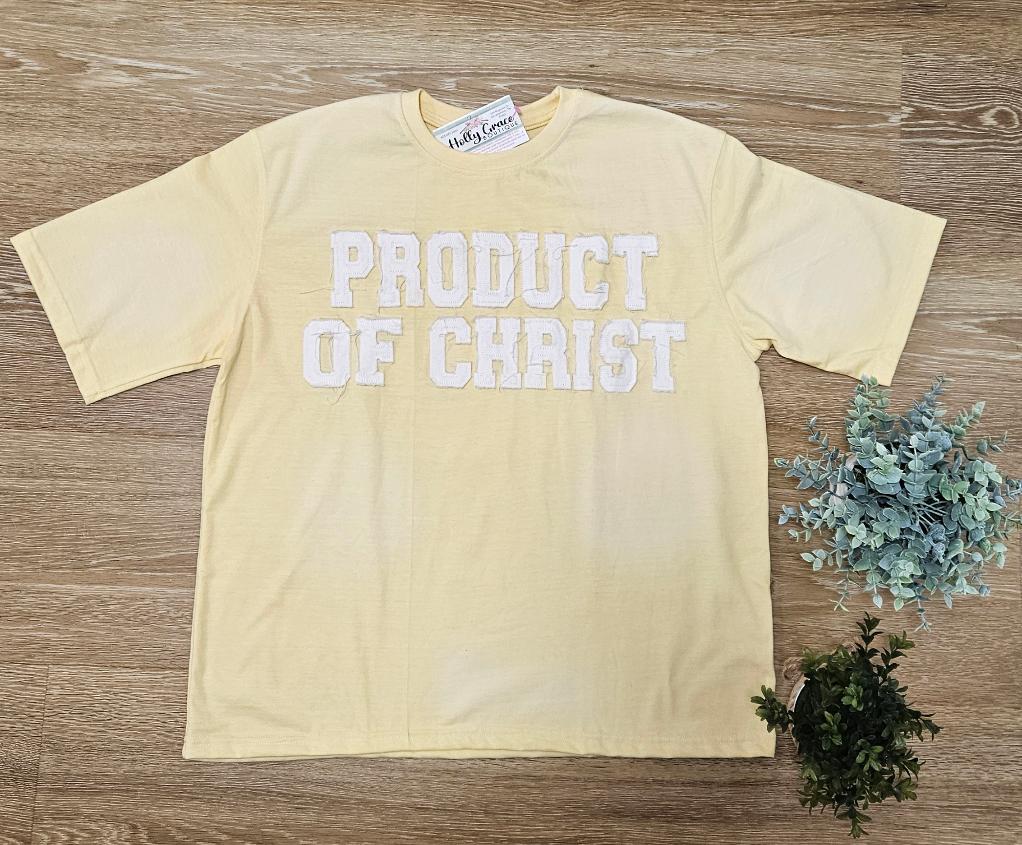 Product of Christ Tee in Yellow